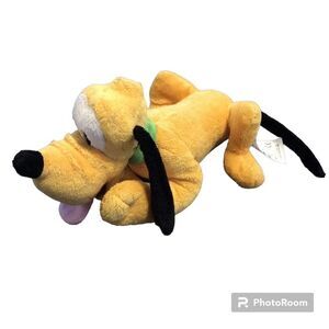 Disney Store Tag Pluto Plush Doll Toy 9" Stuffed Animal soft dog yellow